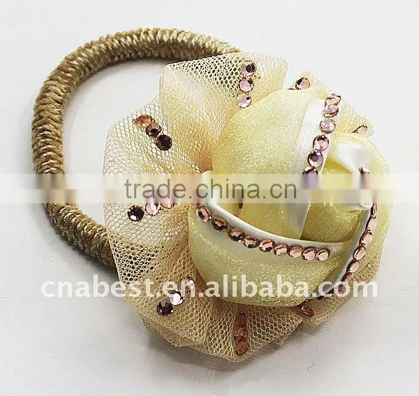 Elastic Headband With Lt.topaz Flower