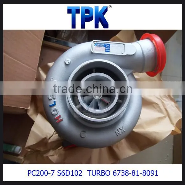 S6D102 TURBOCHARGER 6738-81-8091 PC200-7 PC200LC-7 PC228US Engine Parts photo-2