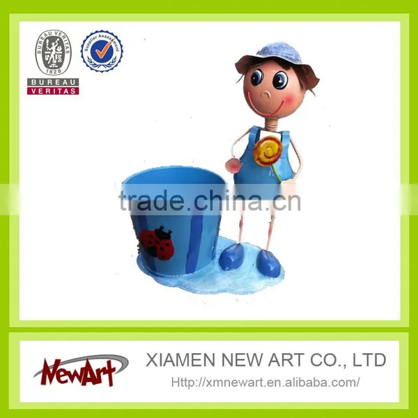 Metal Crafts Boy and Girl With Pot Art and Craft Metal Garden Decoration Quality Choice photo-4