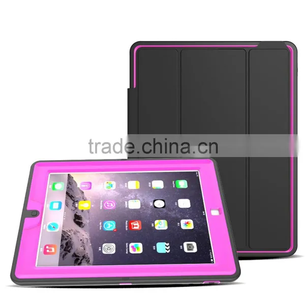 Luxury Wake Sleep Function Folding Stand PU Leather PC Back Cover Shockproof Protective Case For IPad 2/3/4 TB-0278 photo-2