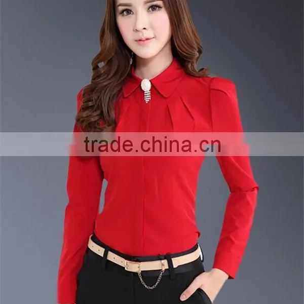 New Pattern Long Sleeve Office Wear Shirts for Women photo-4