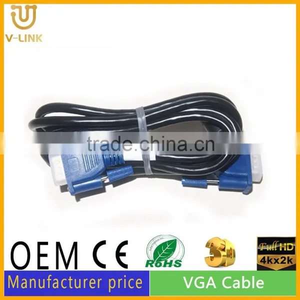 DB 15 Pin D-Sub VGA Computer Cable 15 FT for Monitor