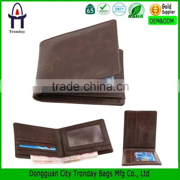 Customized Logo Card Wallet, PU Leather Men Clip Wallet With Card Holder