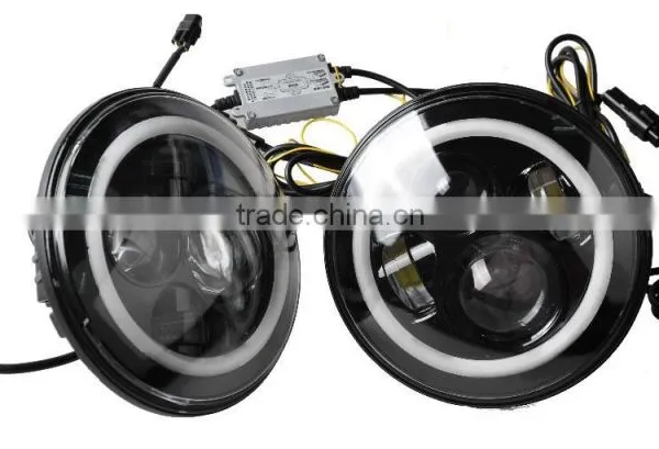 LED Headlights With Angle Eyes For Jeep Wrangler photo-3