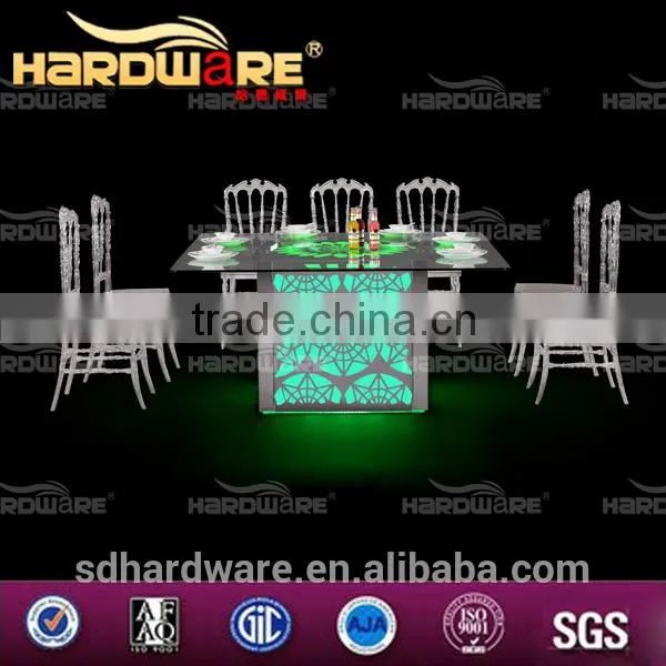 Square New Model Led Light Table Dining Room Dining Table With Led Light photo-6