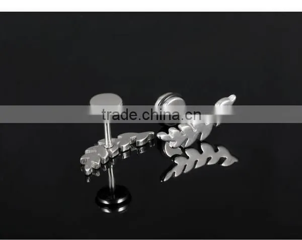 Fashion Hot Sale Wholesale Design 2016 Stainless Steel Leaf Earring photo-5