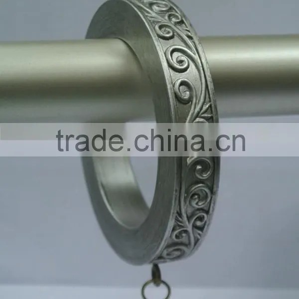 Decorative Designer Silver Curtain Rod Rings With Clips For 1", 1-1/4" & 1-1/2" Drapery Rods photo-6