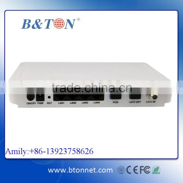 EPON Product CATV ONU Dual Fiber Optic 4FE GEPON HGU FTTH ONT Compatible With Huawei/Fiberhome OLT