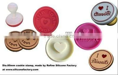 Popular Design" Made With Love" Silicone Cookie Cutter Stamp With Plastic Handle