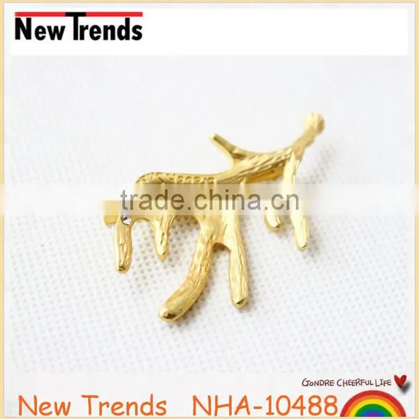 Wholesale Women Hair Accessories Jewelry Gold Plated Deer Antlers Hair Clips photo-2
