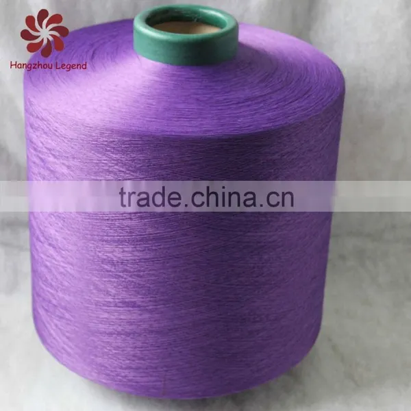 Hangzhou China Supplier Dty 450D/144F Polyester Yarn Semi-dull Dope Dyed Black photo-2