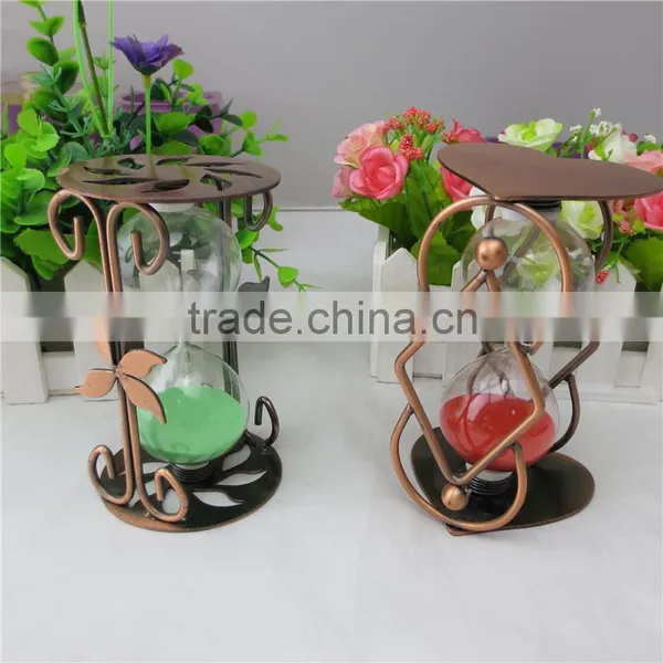 Decorative Antique Brass Metal Sand Clock, Sand Timer, Hourglass , Sandglass With Metal Frame