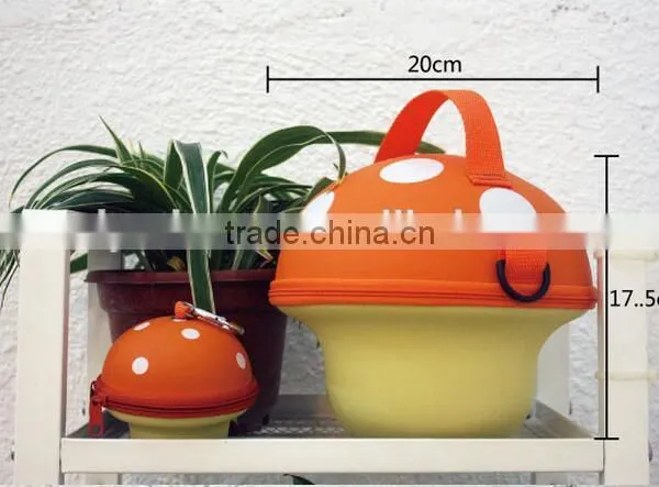 New Design EVA Green Color Mushroom Shape Wholesale Handbag/High Grade Oranger Color Mushroom Handbag for Children photo-2