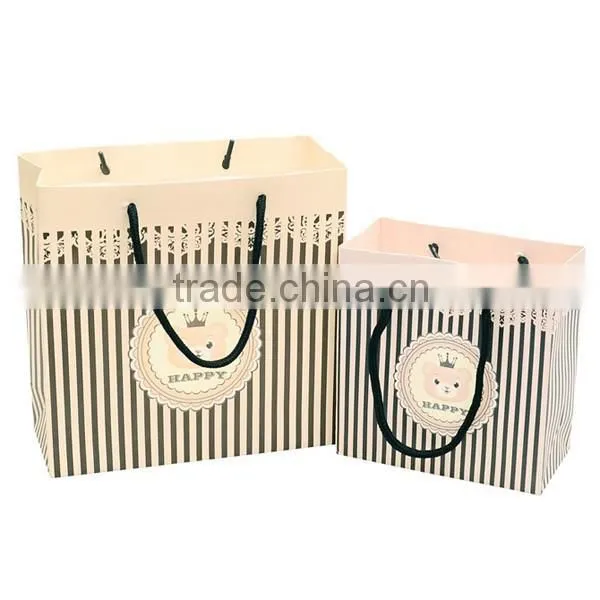 Fresh Flower And Stripe Small Paper Bag Shopping Bag photo-2