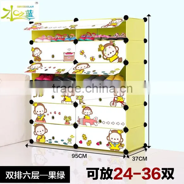Home Furniture Baby Room Assemble Cartoon Large Shoe Storage photo-5