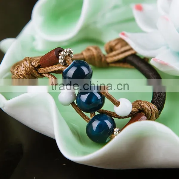 Green Porcelain Beads Bracelet With Adjustablt Length Supplier's Choice photo-2