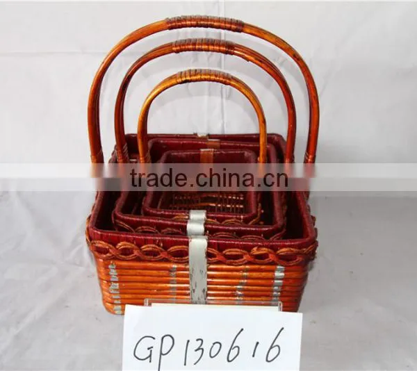 Wholesale Wicker Baskets Rattan Cane Webbing Christmas Gift Baskets Empty