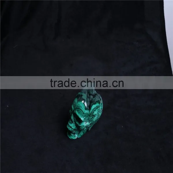 Wholesale Natural Malachite Crystal Stone Skull Handmade Carving photo-4