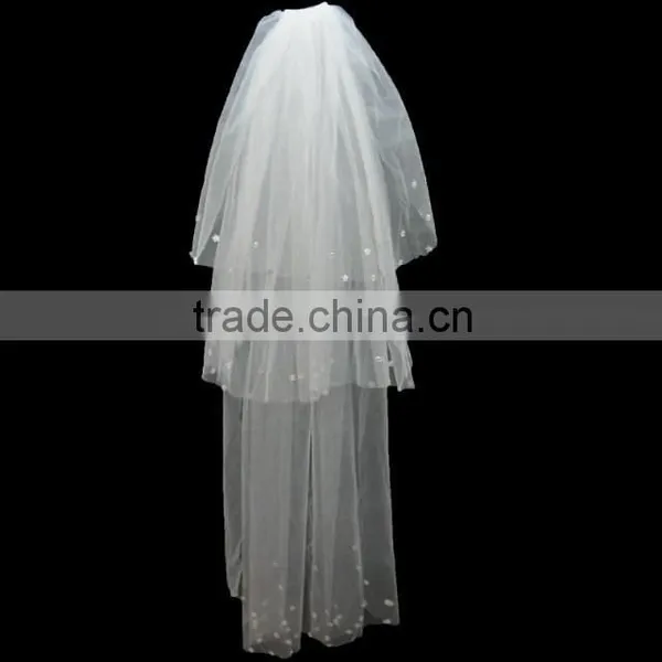 High Quality Tulle Beaded Popular Bridal Veils photo-5