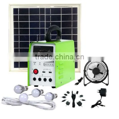 18V 10W 7AH Portable Solar Power System (FM Radio & Player)
