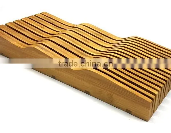 BH013/Durable Magnetic Knife Block, Universal Bamboo Knife Holder Set photo-4