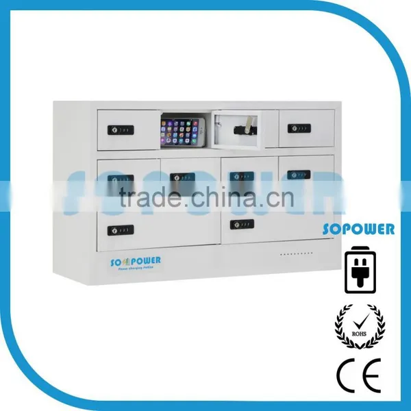 9 Compartment Steel Locker Tablet Charging Cart