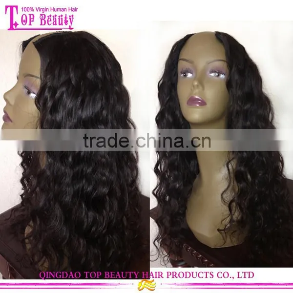 Wholesale Cheap u Part Lace Wig Top Quality Upart Wig Brazilian Virgin Hair u Part Wig With Bangs