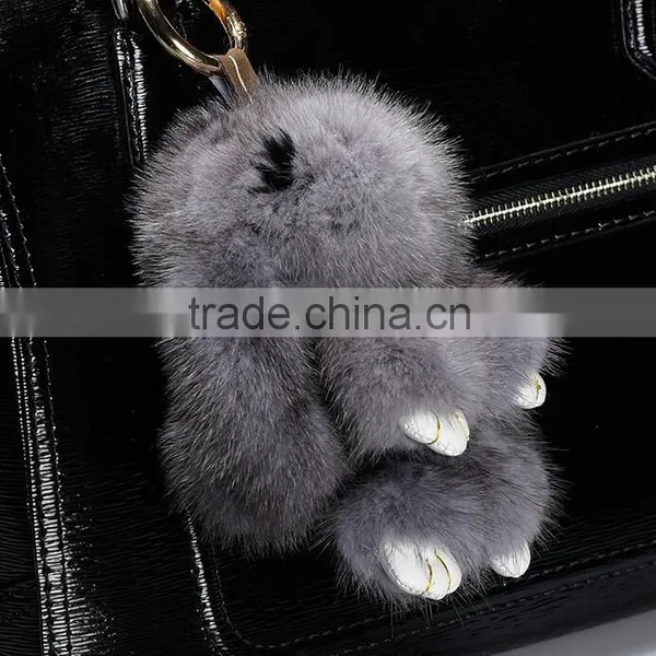 Adorable Rabbit Fur Bag Charm photo-3