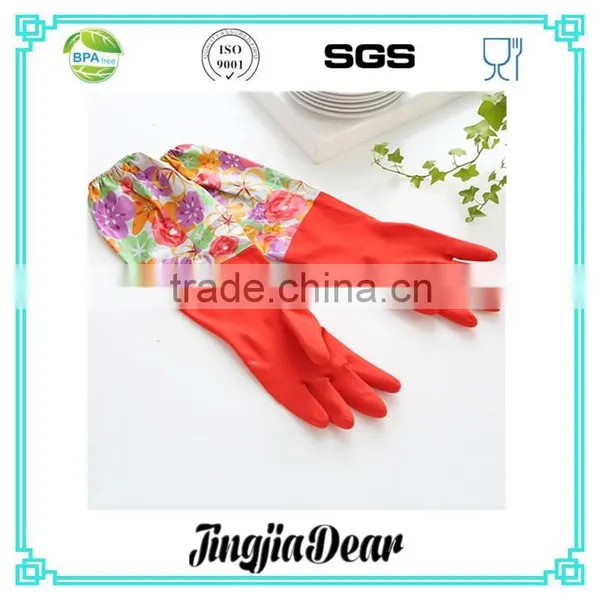 Popular Household Latex Gloves Flocklined / Household Glove With Flocklined/Bi-color Household Glove photo-2