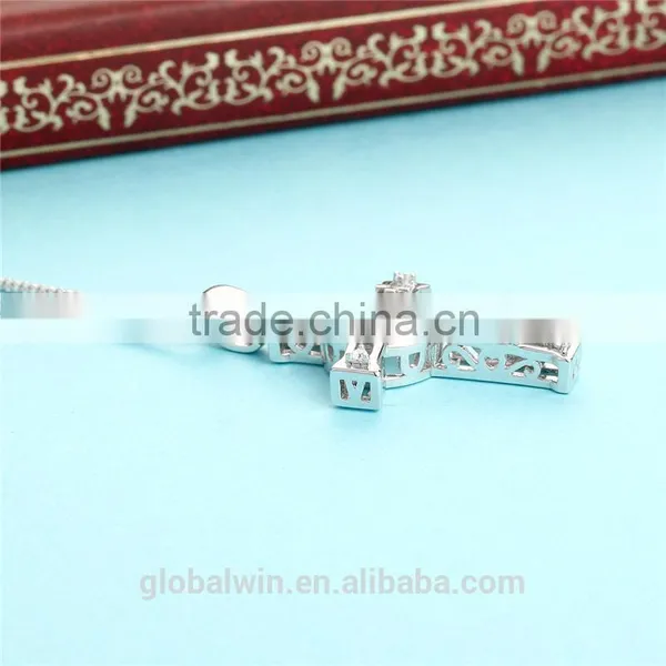 Dancing Gemstone Cross Necklace Clever Filigree Pendant 925 Sterling Silver Necklace Jewelry Necklace For Woman photo-5
