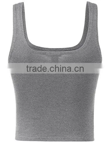 Womens Basic Solid Soft Seamless Fashion Sports Tank Top photo-4