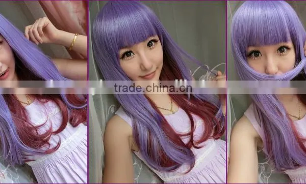 Top Quality 80cm Long Straight Heat Synthetic Multi Color Cosplay Wig photo-6