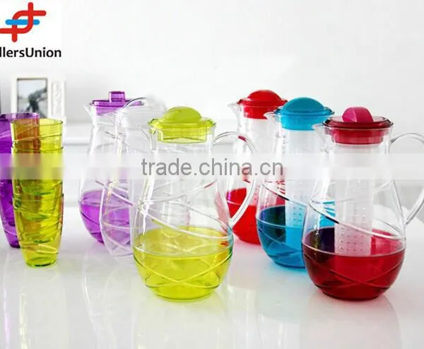 No.1 Yiwu & Ningbo Exporting Commission Agent Wanted Clear Good Quality Cold Water Jug Set With 4 Cups Plastic Teapoot Set photo-2