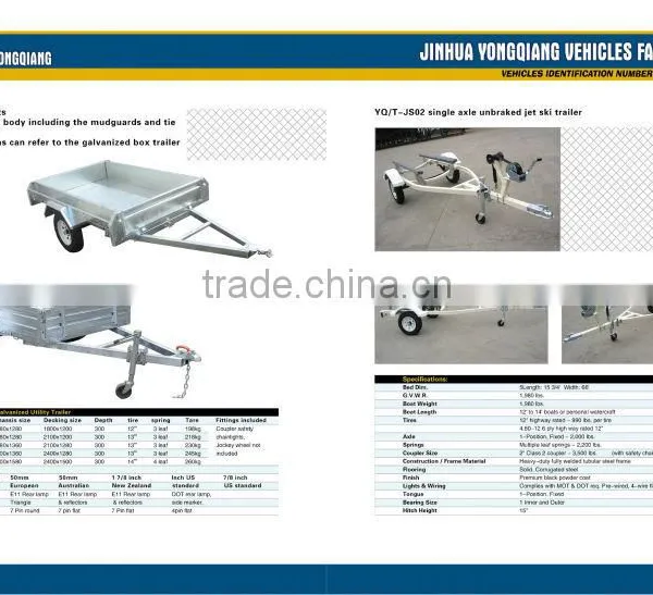 7x5ft Hot Dipped Galvanized Chequer Plate Full Welded Strong Trailer photo-3
