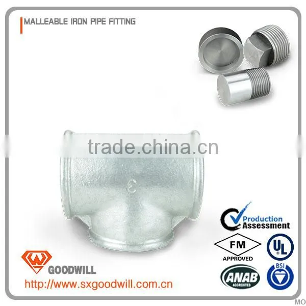 Galvanized Malleable Iron Equal Diameter Tee Water Pipe Joint Plumbing Pipe Fitting photo-3