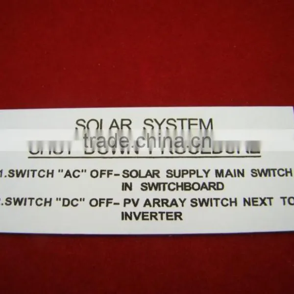 Warning Engraving Sign Adhesive 3m Abs Boards photo-6