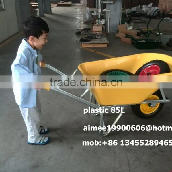 Big Capacity 85L Plastic Tray Garden Wheelbarrow