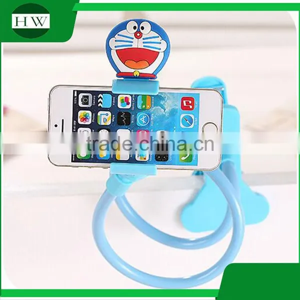 Plastic Cartoon Flexible Folding Telescopic Foldable Desktop Pad Cell Mobile Phone Bracket Stand Support Holder With Clip photo-2