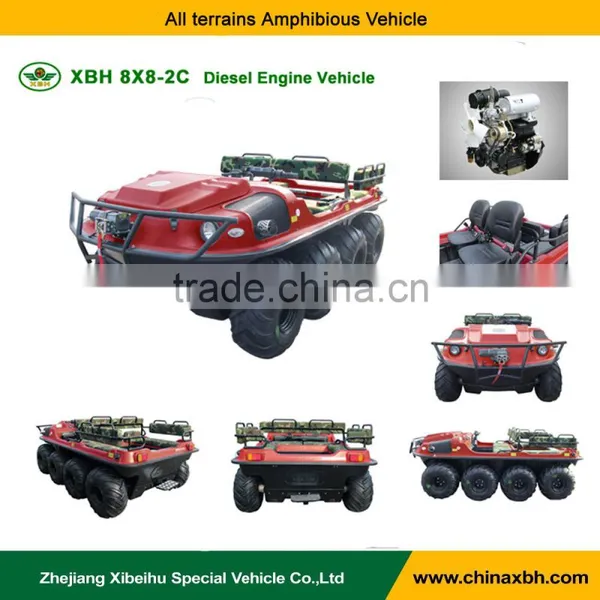 XBH 8X8-2C Diesel-engine Vehicle Transportation Cart Amphibious Car 800cc 8 Wheel 4 Stroke ATV