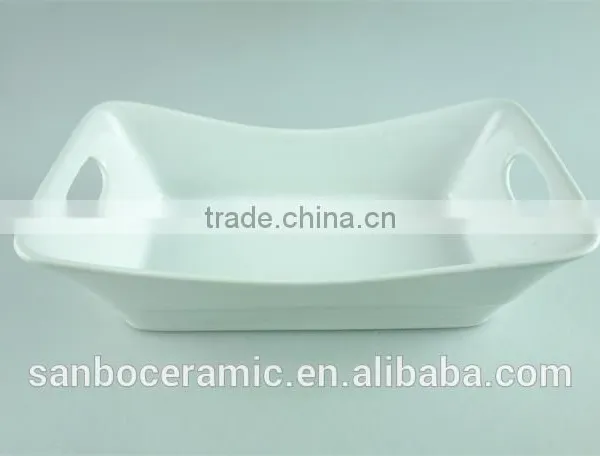 White Rectangular Ceramic Baking Dish /unique Shape photo-2