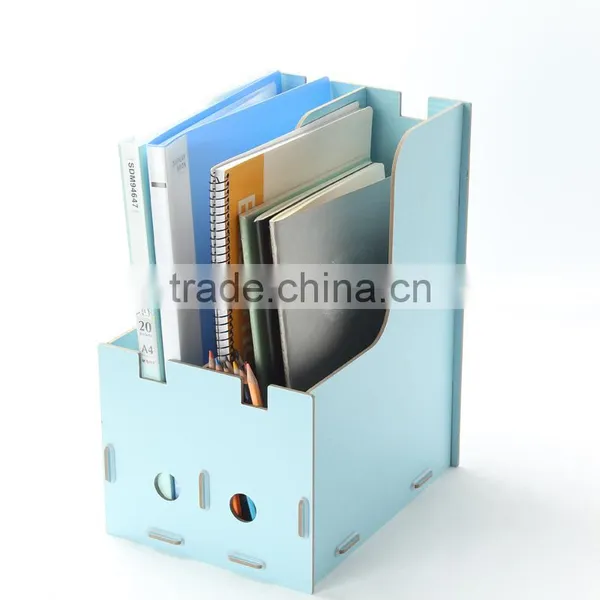 Cosmetics Storage Box DIY Desktop Storage Box Creative Wood Folder Decorative File Folder Box photo-6