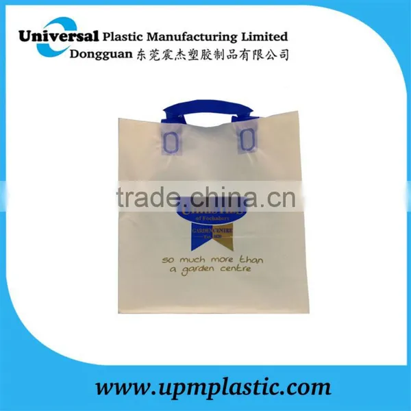 High Quality Customized Printed Blue Soft Loop Handle Plastic Bag for Garden Center photo-2