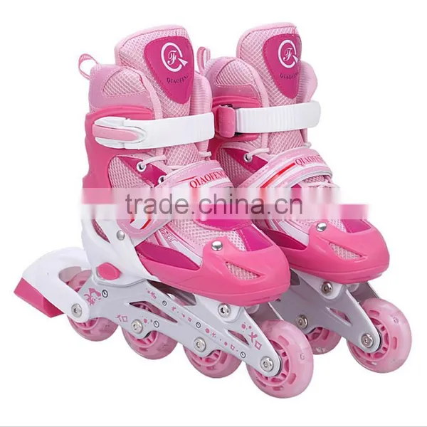 2017 New Style High Quality PU 4 Wheels Adjustable Roller Skates,flashing Kid's Skate photo-3