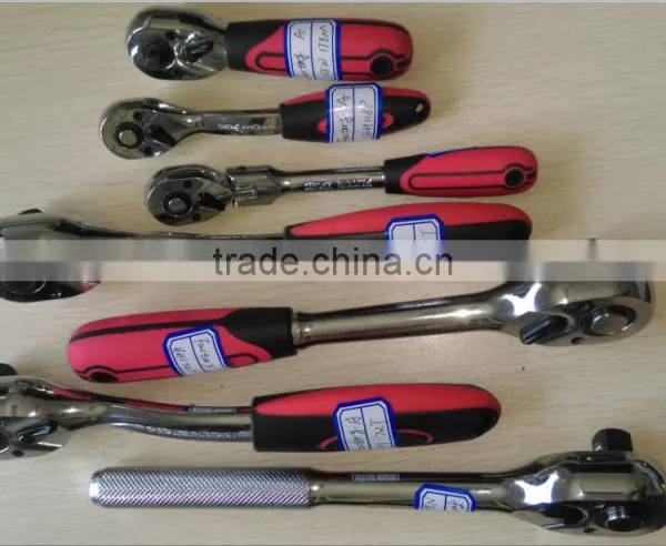 Professional 1/2",3/8" 1/4"Quick Release C-RV Ratchet Wrench 72T With Grip Handle photo-5