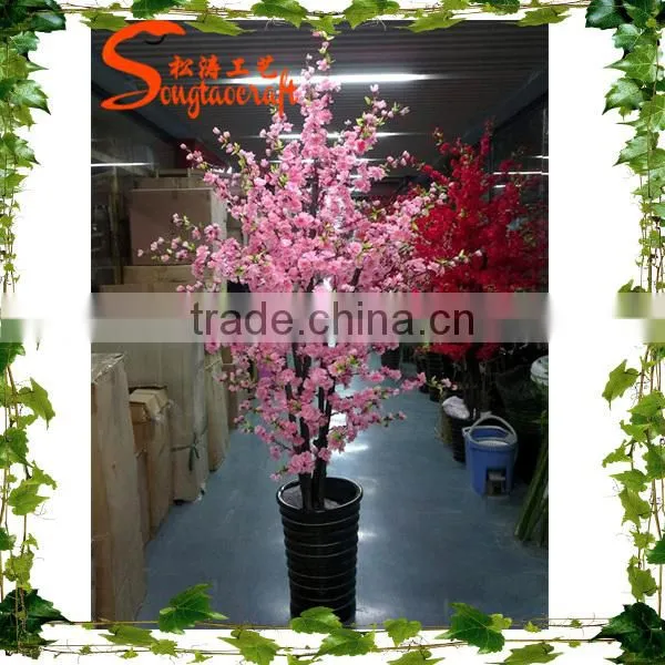 Wholasle Mini Artificial Cherry Blossom Tree Plastic Artificial Cherry Blossom Tree photo-3