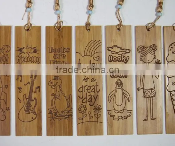 Unique Laser Bamboo Wood Bookmark photo-2