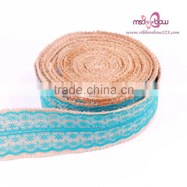 WEDDING BURLAP JUTE RIBBON AND LACE RIBBON photo-3