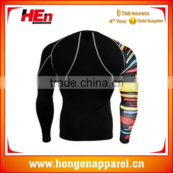 Hongen Apparel 2015 Men's Custom Sublimated Mma Rash Guard for Sale photo-2
