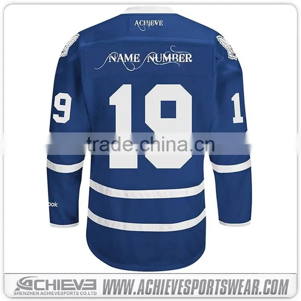 Wholesale Factory Custom Made High Quality Long Sleeves Low MOQ Blank Hockey Jersey photo-4