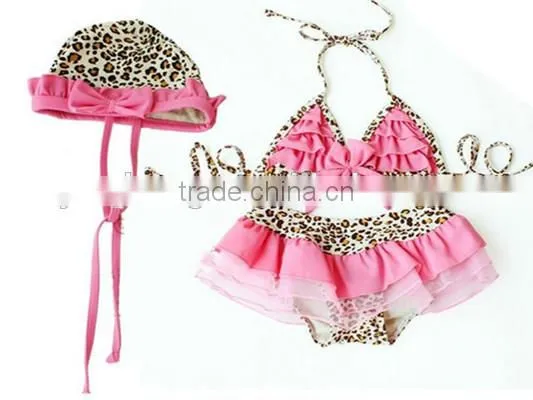 Fashion Little Girl's Bikini With Hat Wholesale photo-3
